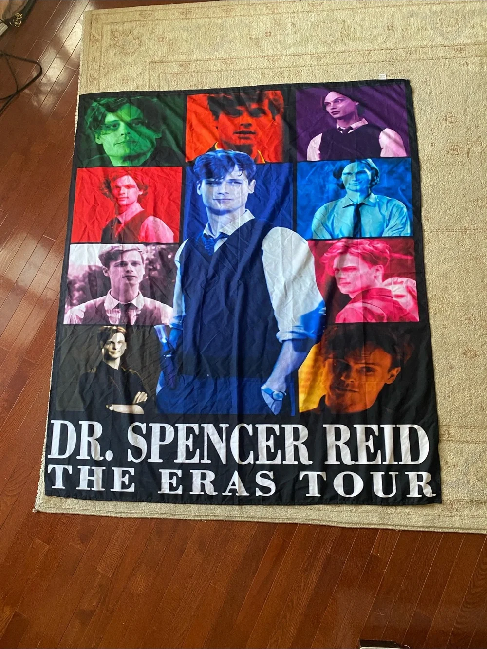 Dr. Spencer Reid The Eras Tour Multicolor Pop Portrait Tapestry
